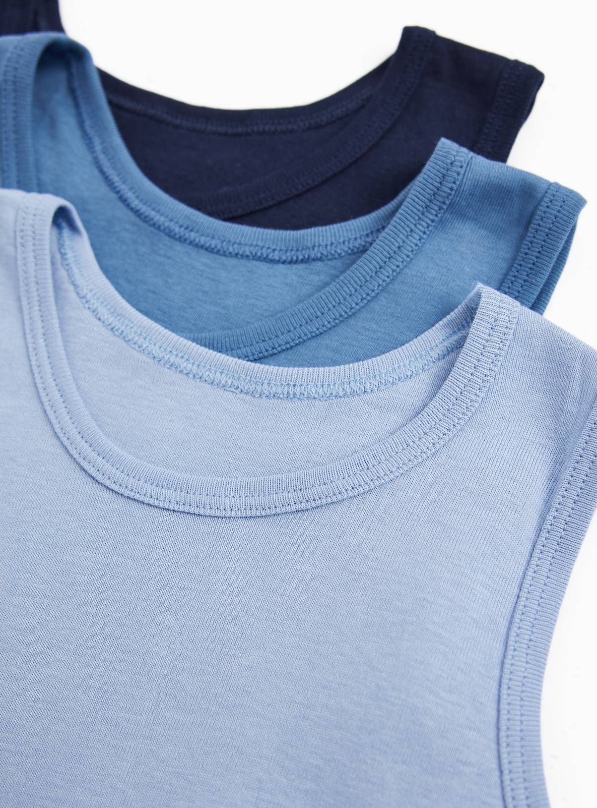 White, Blue & Grey Vests 5 Pack 8-9 years - Image 2